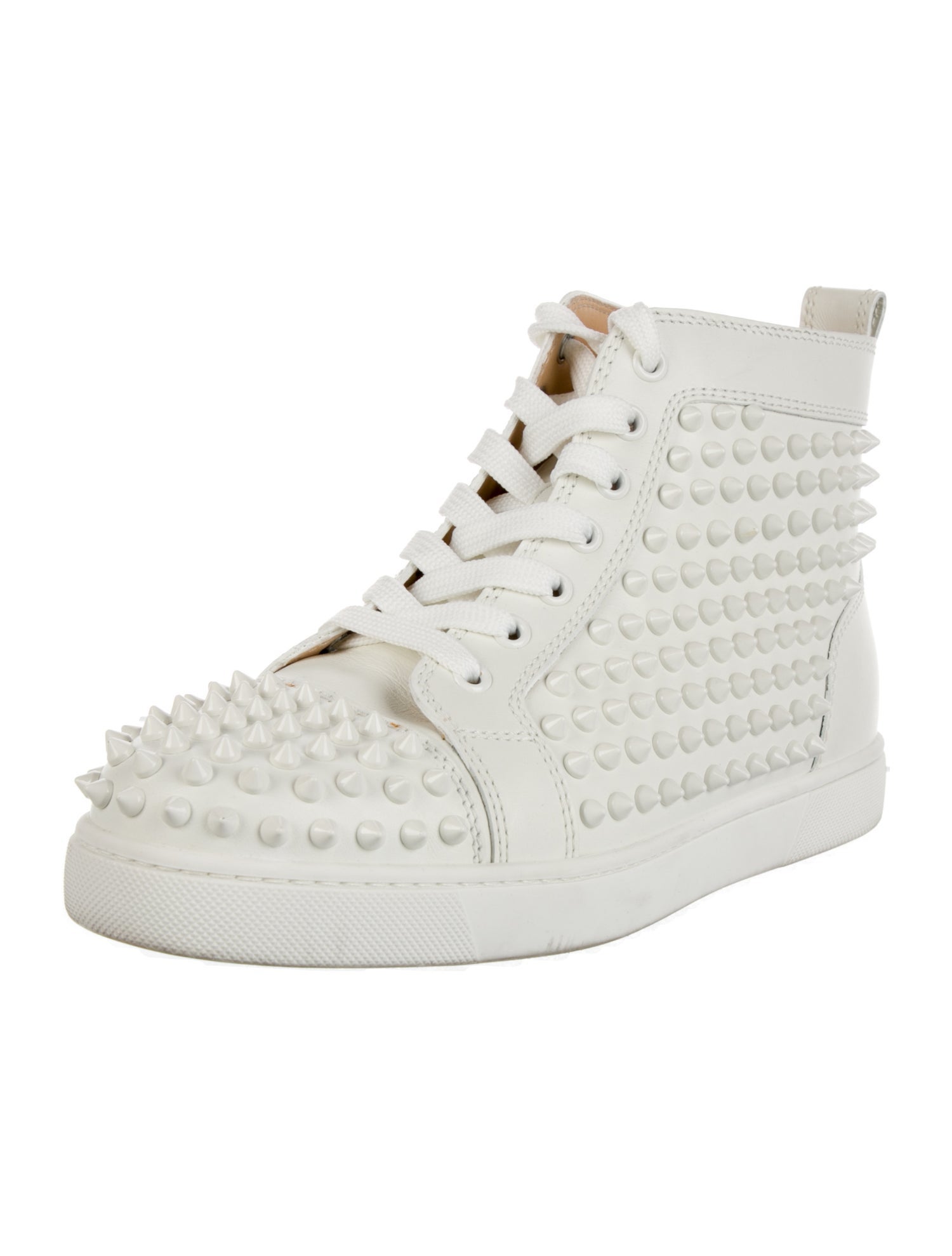 Christian Louboutin Spike Accents Leather Sneakers