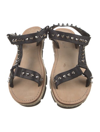 Christian Louboutin Leather Studded Accents Sandals