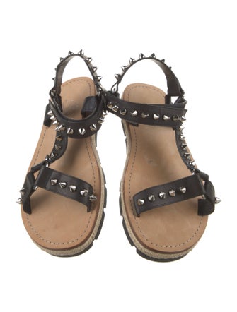 Christian Louboutin Leather Studded Accents Sandals