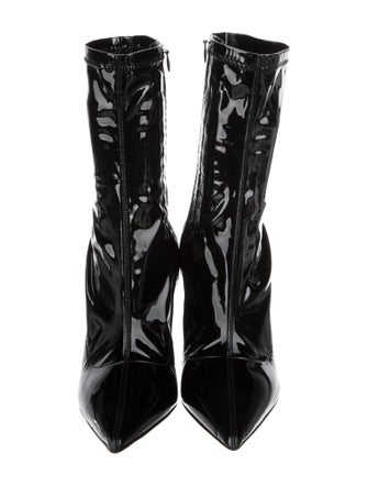 Christian Louboutin Patent Leather Crystal Embellishments Sock Boots