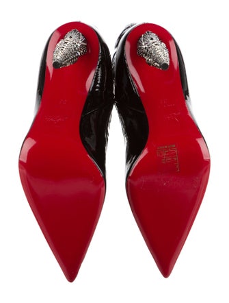 Christian Louboutin Patent Leather Crystal Embellishments Sock Boots