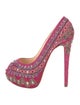 Christian Louboutin Suede Crystal Embellishments Pumps