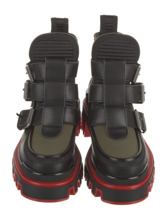 Christian Louboutin Nylon Colorblock Pattern Boots