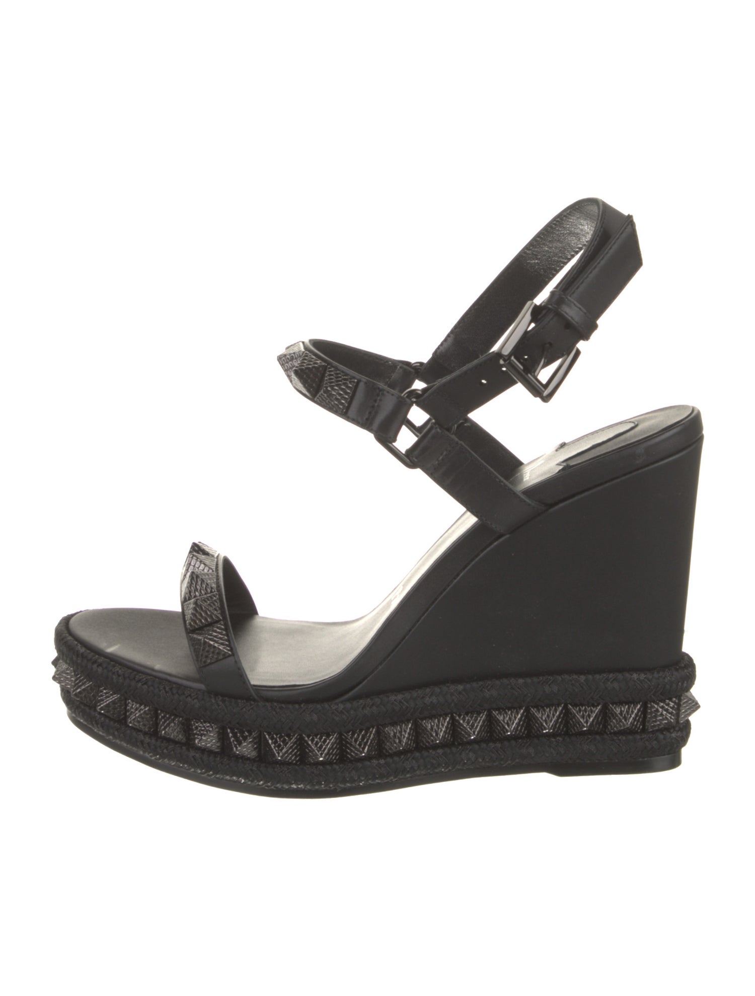 Christian Louboutin Leather Studded Accents Slingback Sandals