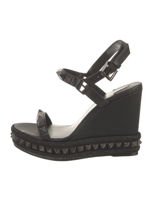 Christian Louboutin Leather Studded Accents Slingback Sandals