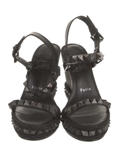 Christian Louboutin Leather Studded Accents Slingback Sandals