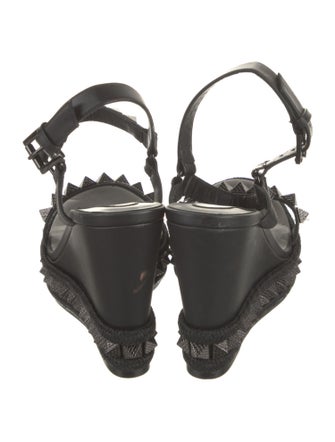 Christian Louboutin Leather Studded Accents Slingback Sandals