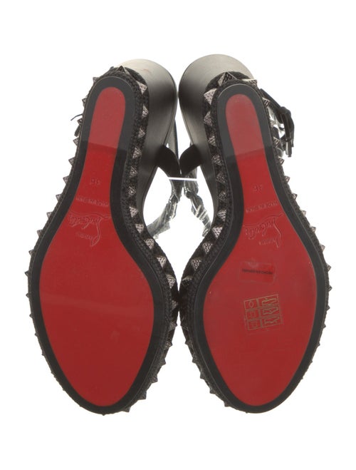 Christian Louboutin Leather Studded Accents Slingback Sandals