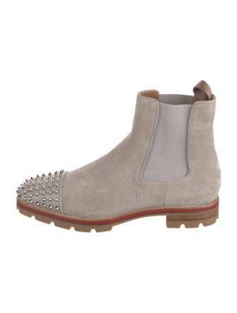 Christian Louboutin Spike Accents Suede Chelsea Boots