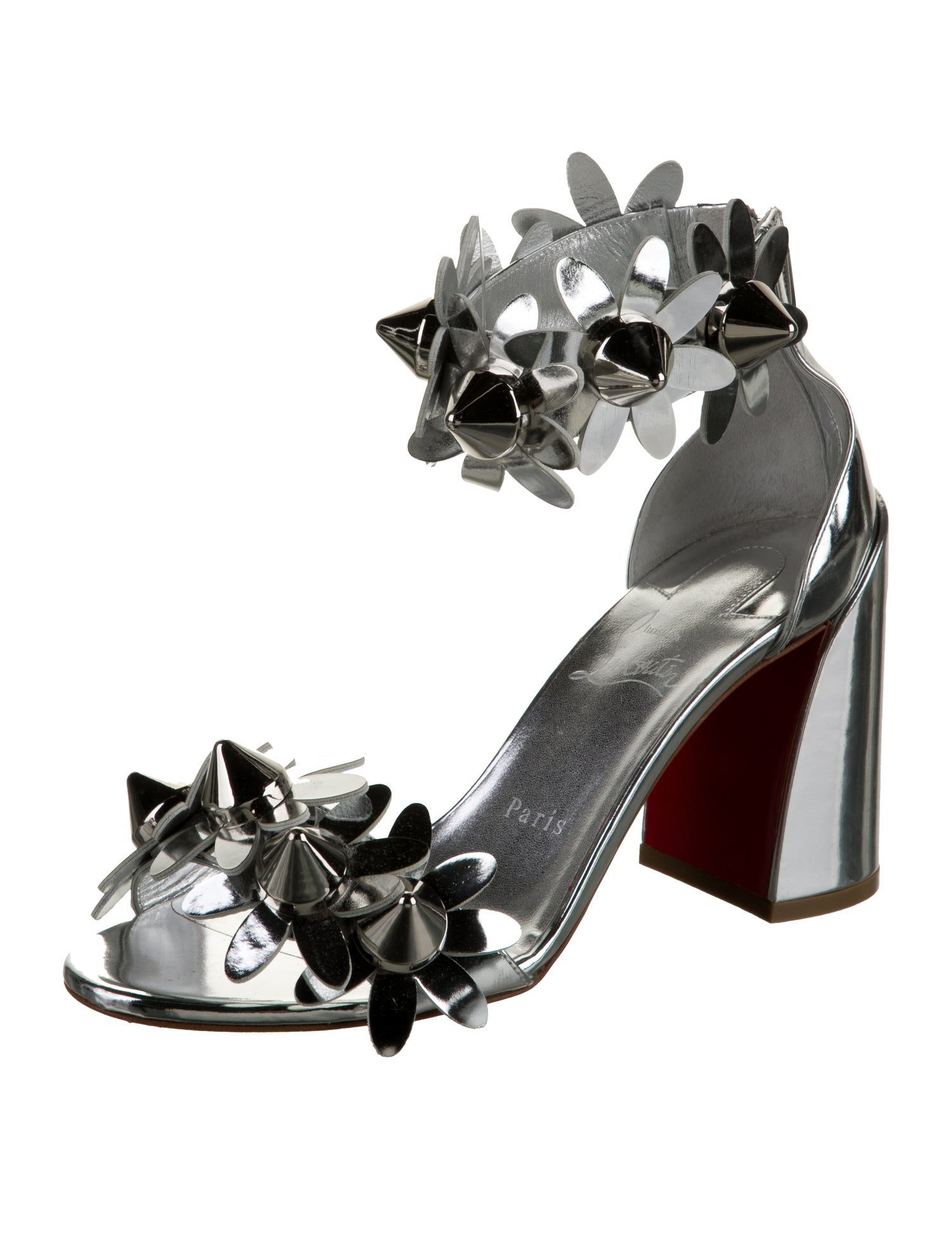 Christian Louboutin Leather Studded Accents Sandals