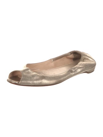 Christian Louboutin Leather Cutout Accent Flats