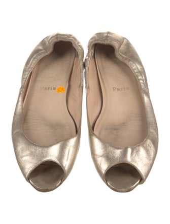 Christian Louboutin Leather Cutout Accent Flats