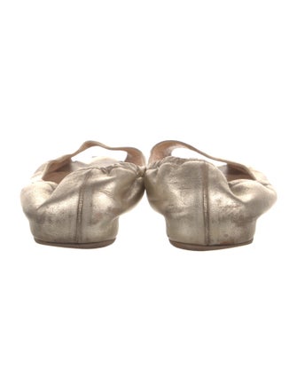 Christian Louboutin Leather Cutout Accent Flats