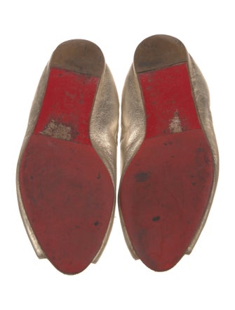 Christian Louboutin Leather Cutout Accent Flats