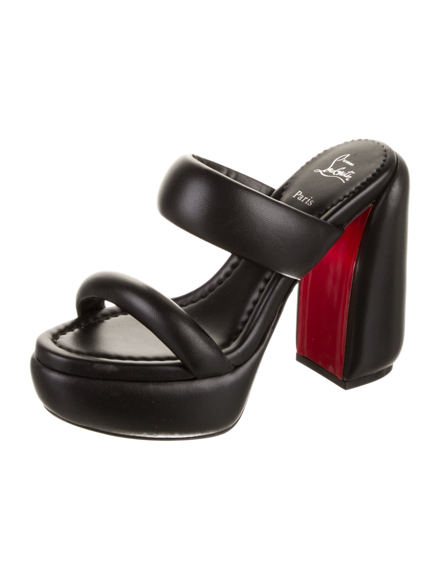 Christian Louboutin Leather Printed Slides