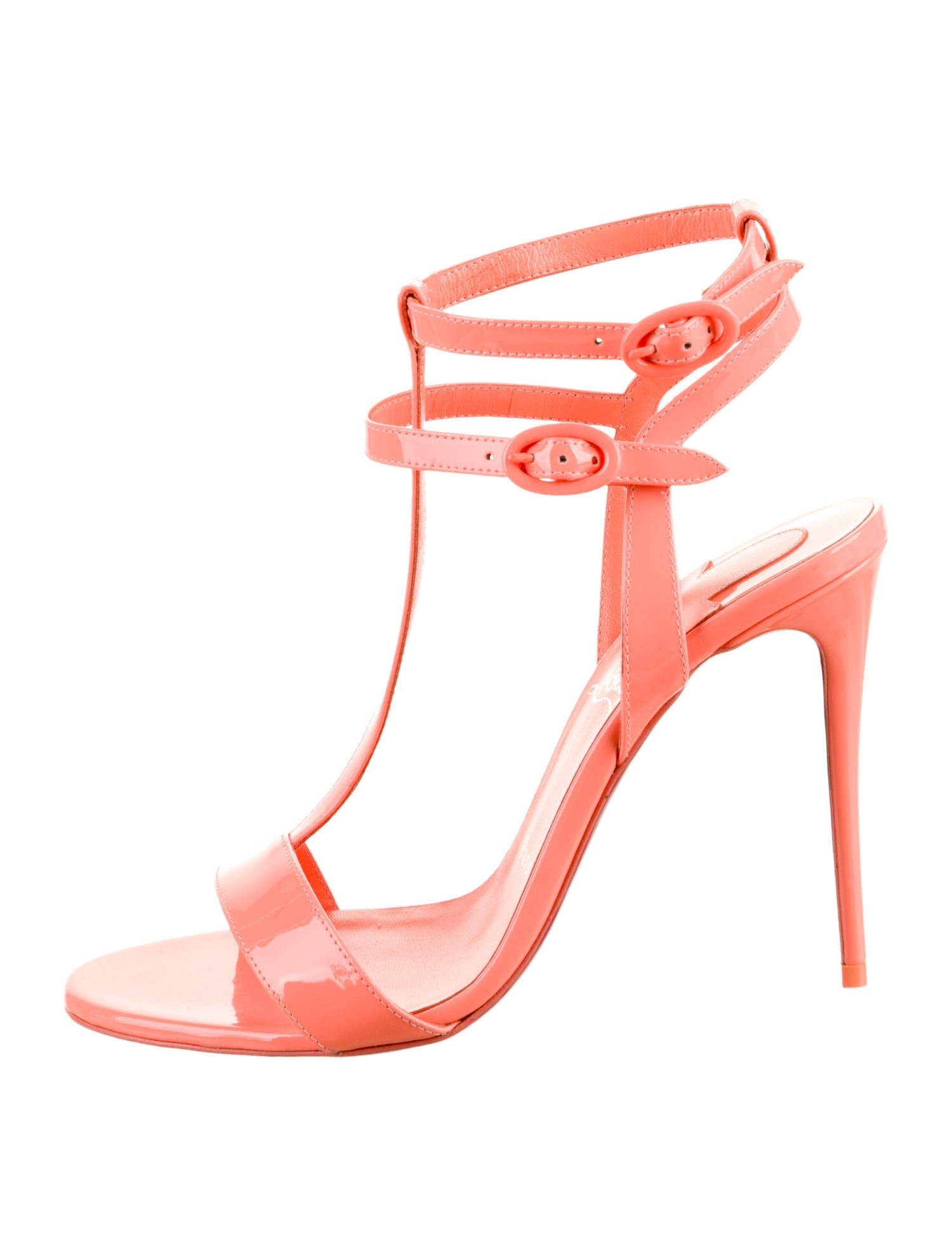Christian Louboutin Patent Leather T-Strap Sandals