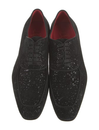 Christian Louboutin Suede Glitter Accents Oxfords