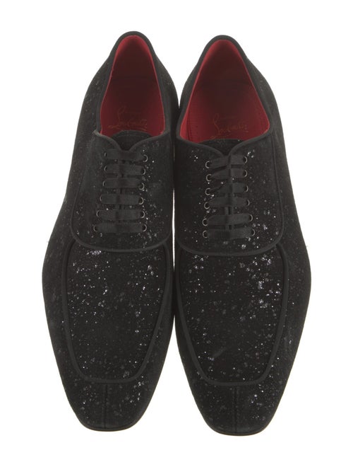 Christian Louboutin Suede Glitter Accents Oxfords