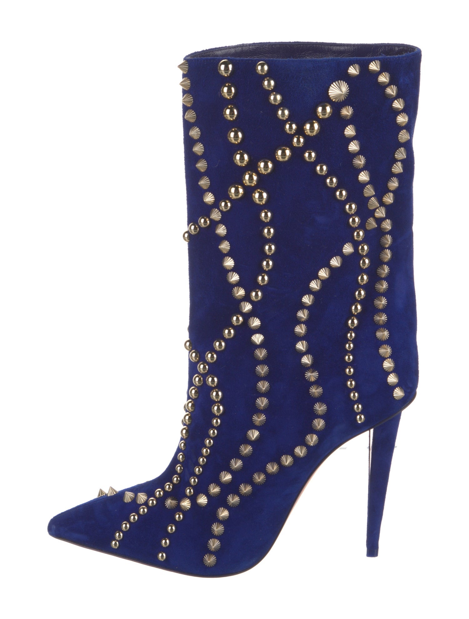 Christian Louboutin Suede Studded Accents Boots