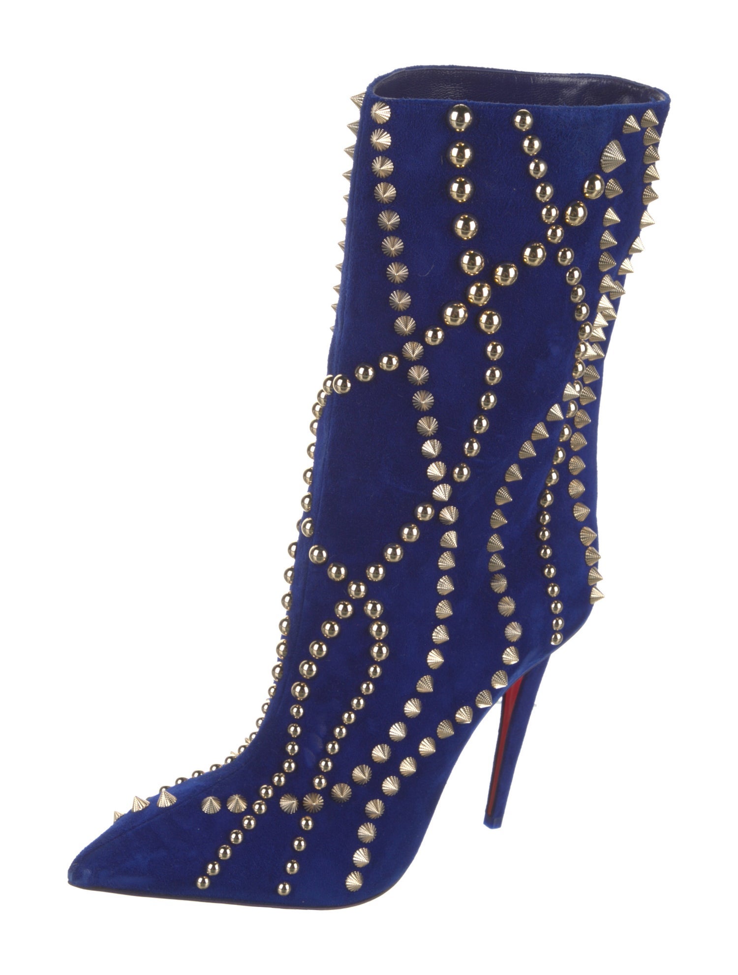 Christian Louboutin Suede Studded Accents Boots