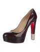 Christian Louboutin Patent Leather Crystal Embellishments Pumps
