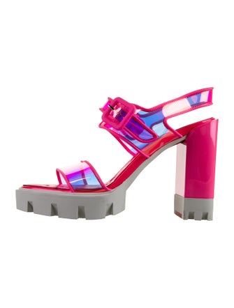 Christian Louboutin Rubber Slingback Sandals