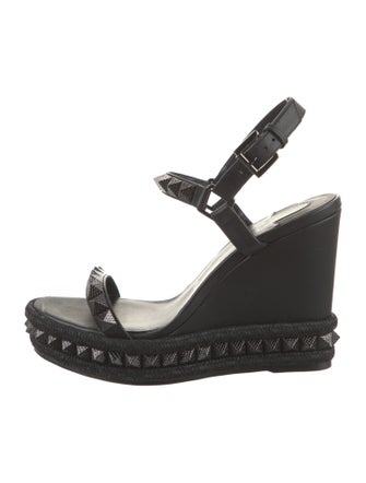 Christian Louboutin Leather Studded Accents Espadrilles