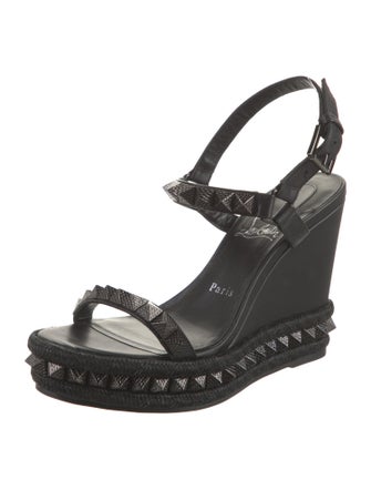 Christian Louboutin Leather Studded Accents Espadrilles