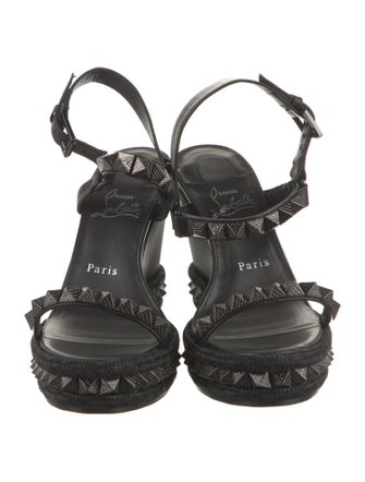 Christian Louboutin Leather Studded Accents Espadrilles