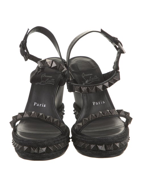 Christian Louboutin Leather Studded Accents Espadrilles