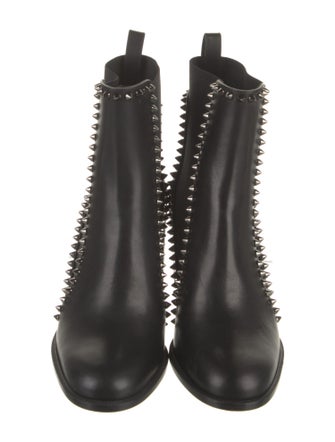Christian Louboutin Spike Accents Leather Chelsea Boots