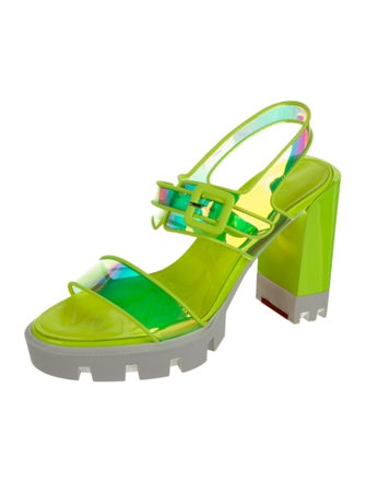 Christian Louboutin PVC Printed Slingback Sandals