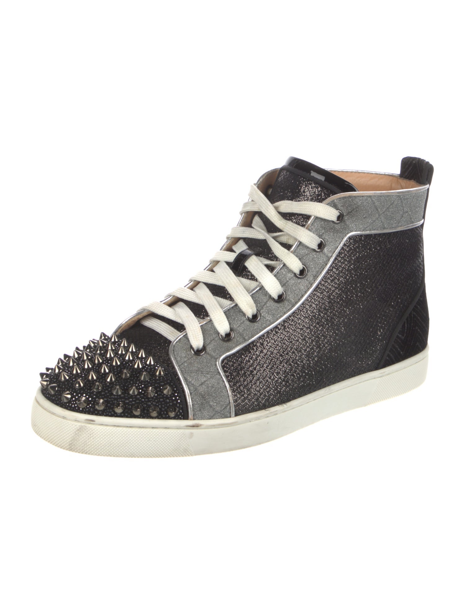 Christian Louboutin Spike Accents Animal Print Sneakers