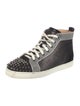 Christian Louboutin Spike Accents Animal Print Sneakers
