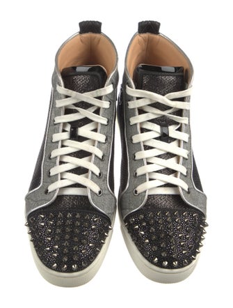 Christian Louboutin Spike Accents Animal Print Sneakers