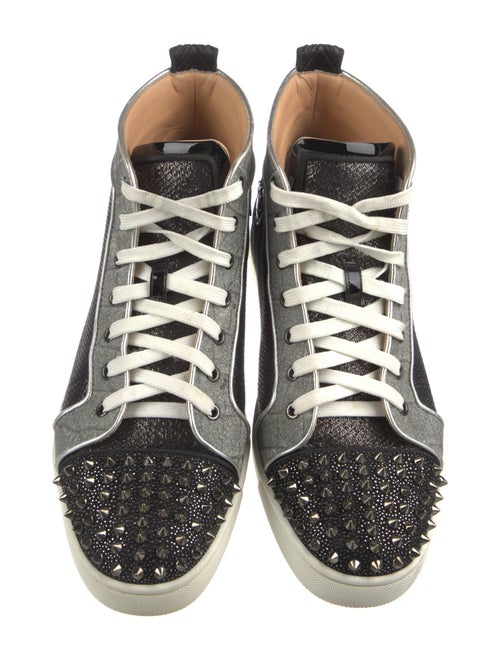 Christian Louboutin Spike Accents Animal Print Sneakers
