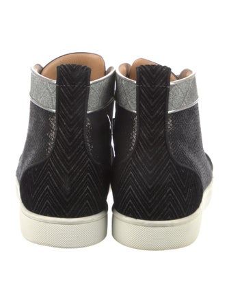 Christian Louboutin Spike Accents Animal Print Sneakers