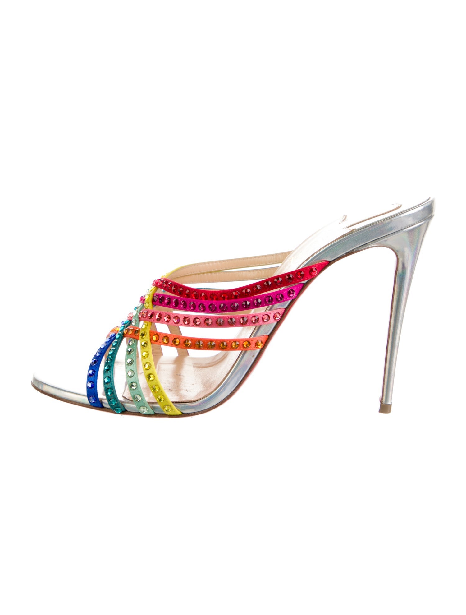 Christian Louboutin Satin Colorblock Pattern Sandals