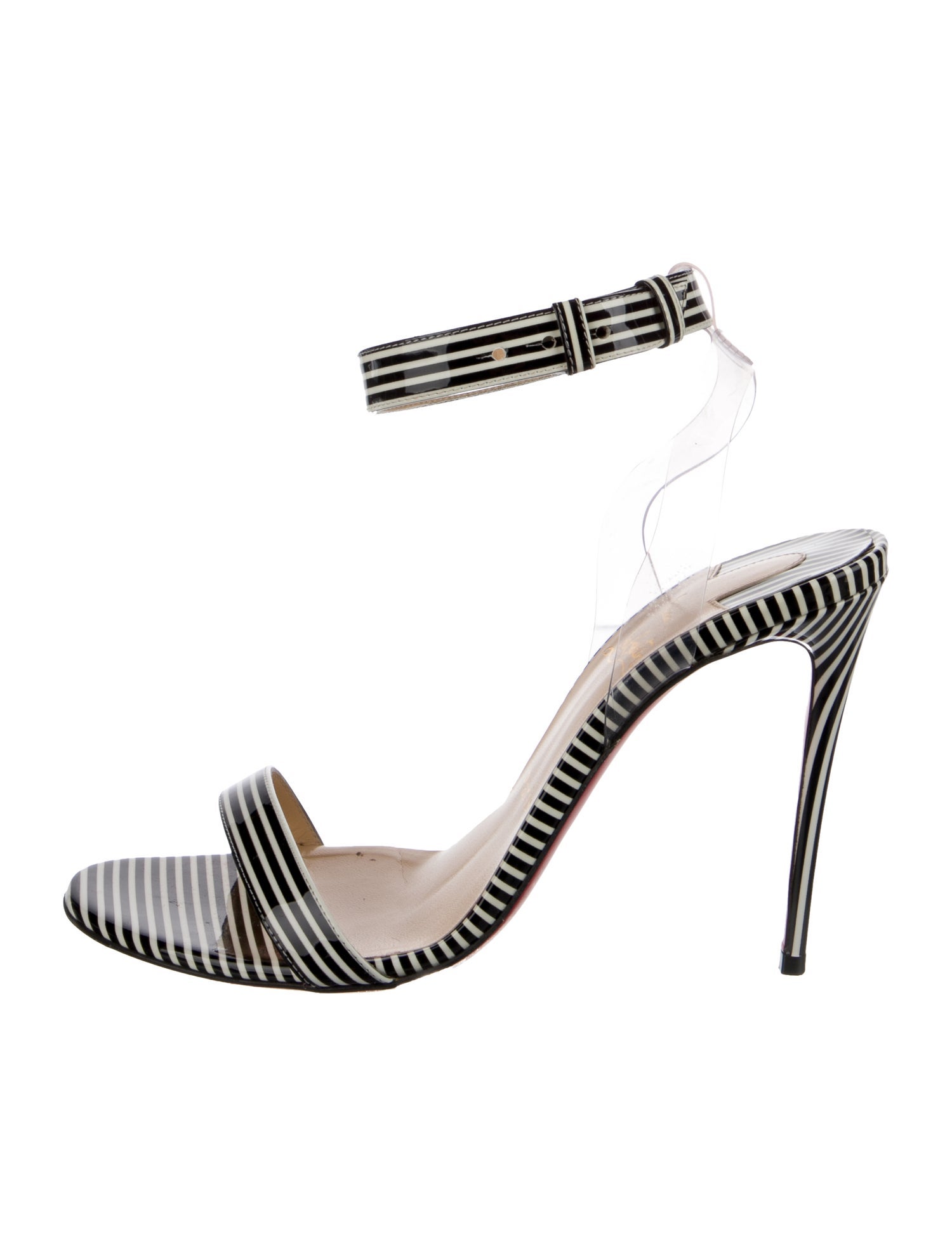 Christian Louboutin Patent Leather Striped Sandals