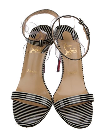 Christian Louboutin Patent Leather Striped Sandals