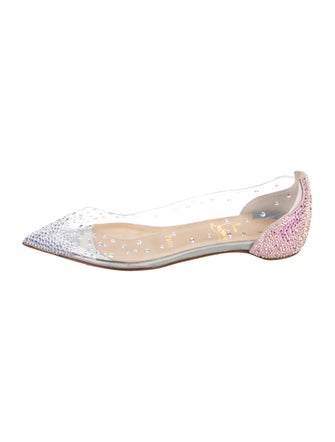 Christian Louboutin PVC Crystal Embellishments Flats