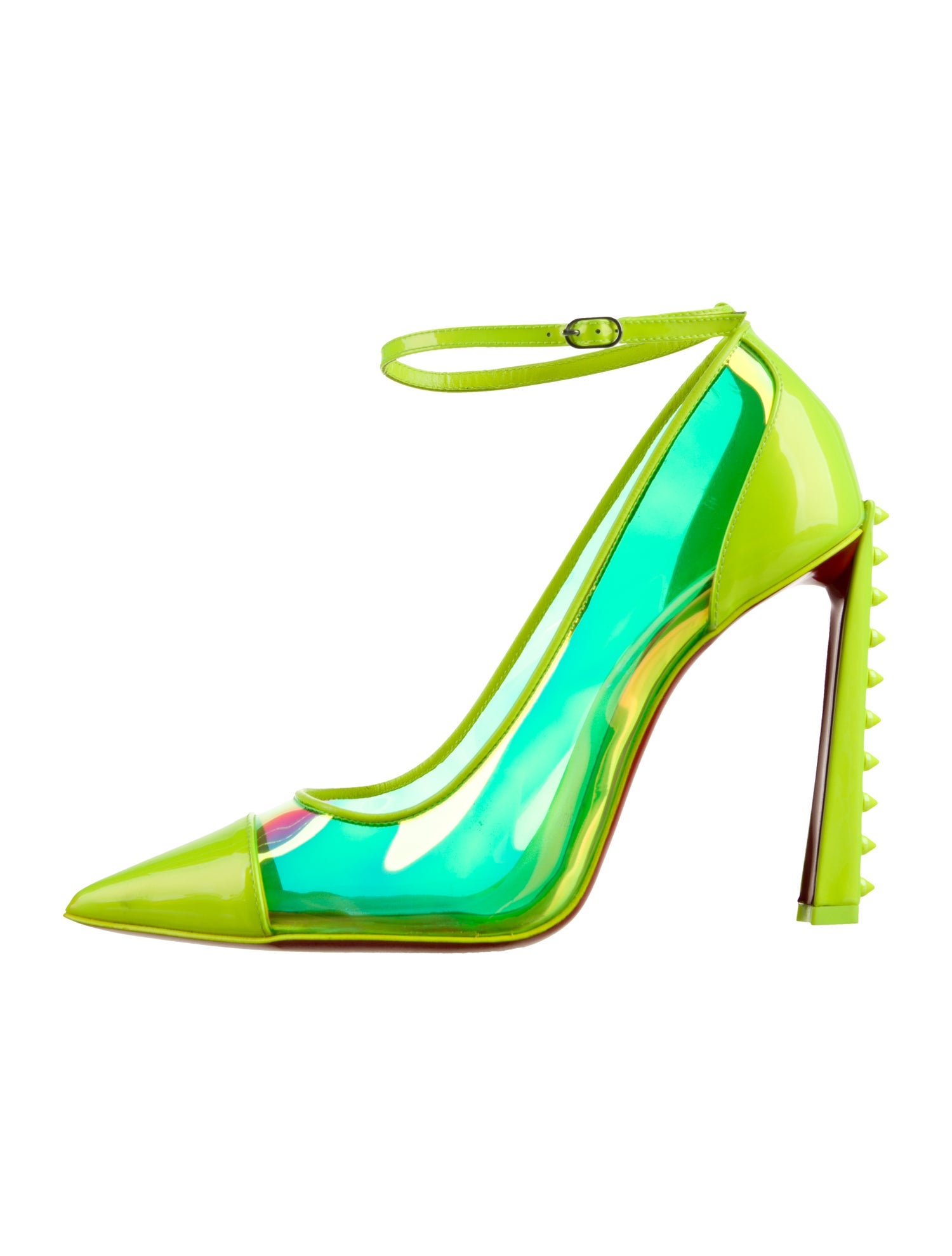 Christian Louboutin Patent Leather Colorblock Pattern Pumps