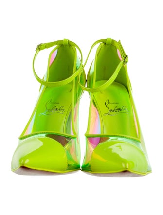 Christian Louboutin Patent Leather Colorblock Pattern Pumps