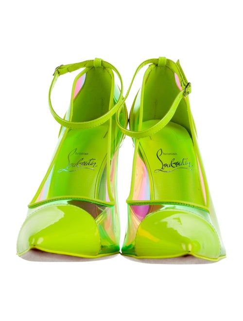 Christian Louboutin Patent Leather Colorblock Pattern Pumps