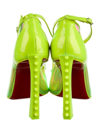 Christian Louboutin Patent Leather Colorblock Pattern Pumps