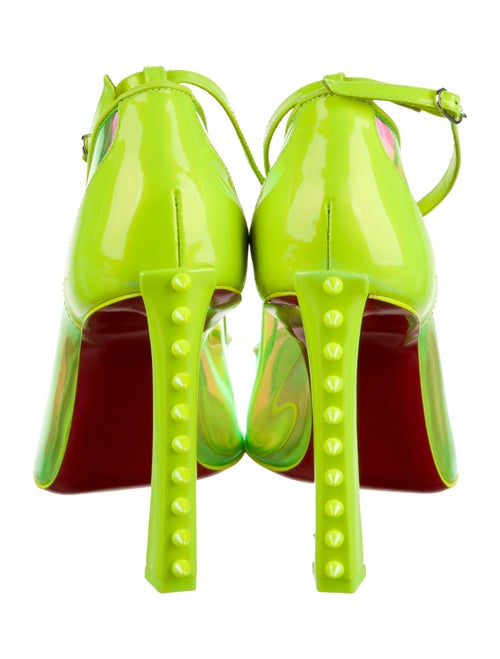 Christian Louboutin Patent Leather Colorblock Pattern Pumps