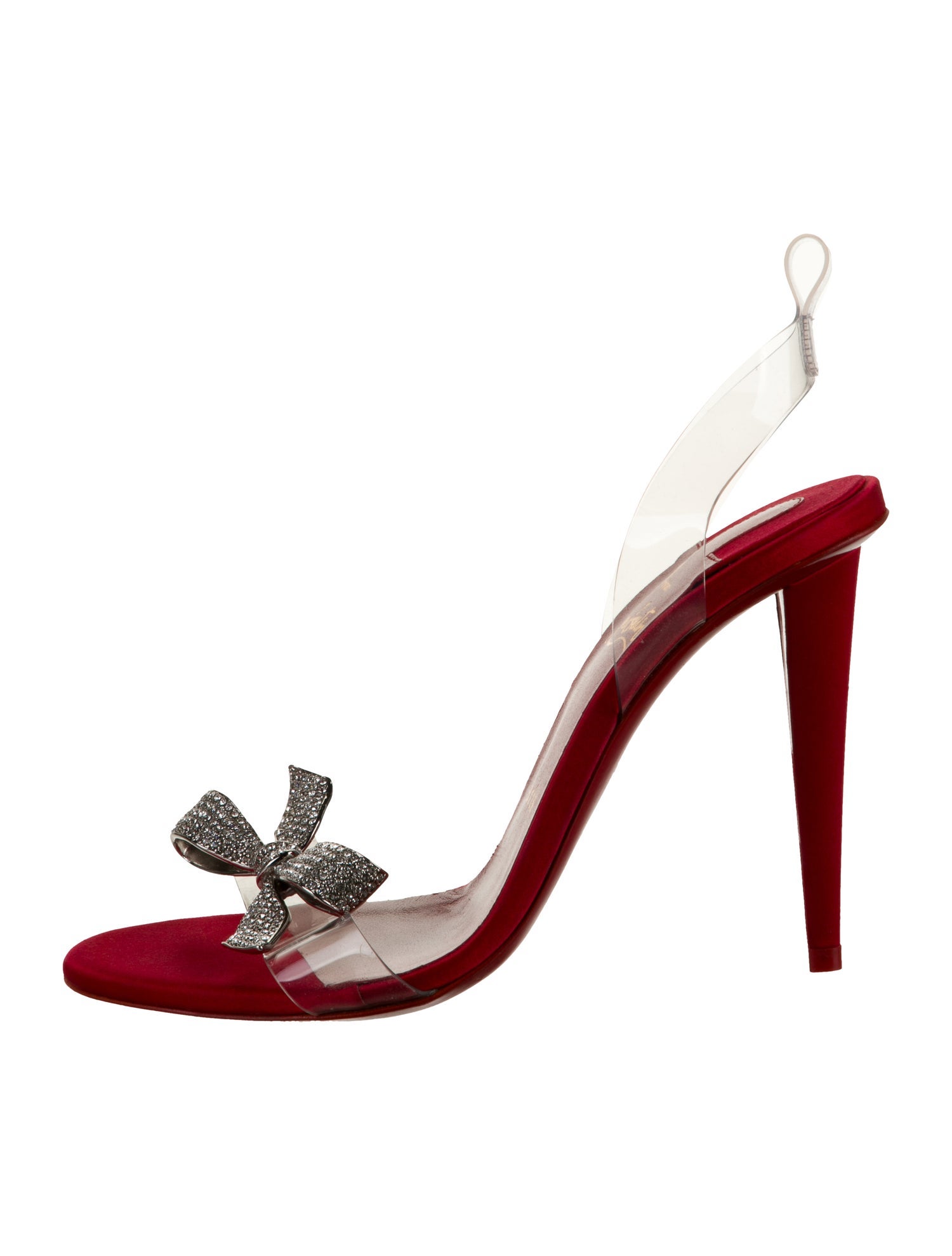 Christian Louboutin Leather Bow Accents Slingback Sandals