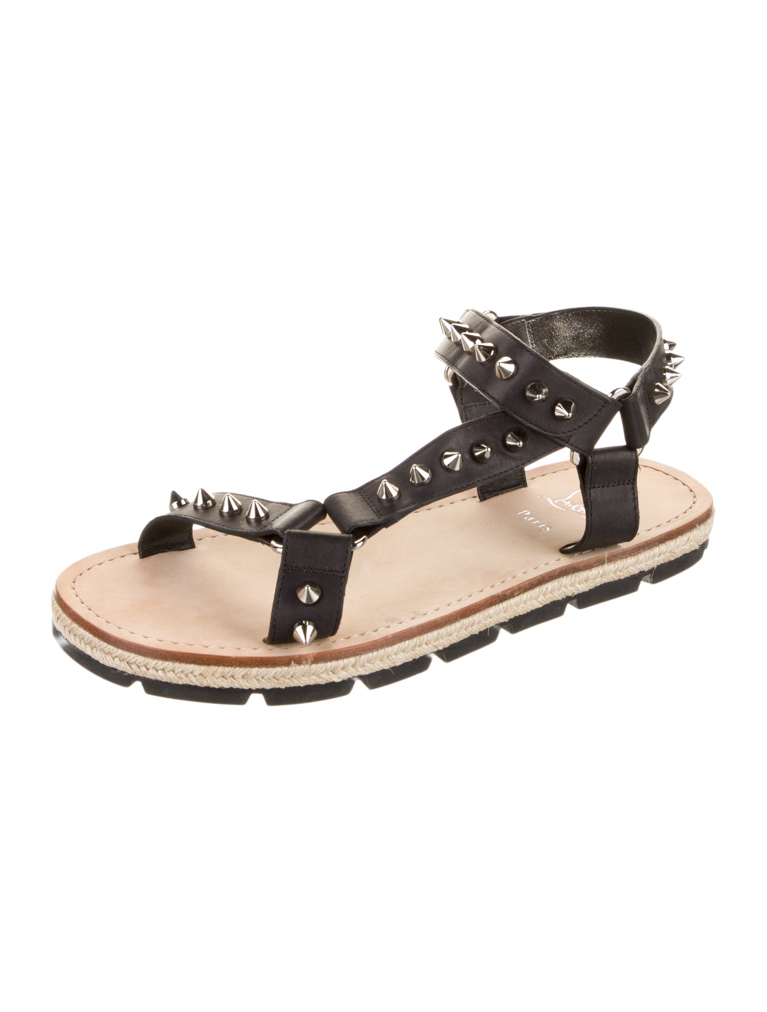 Christian Louboutin Spike Accents Leather Sandals