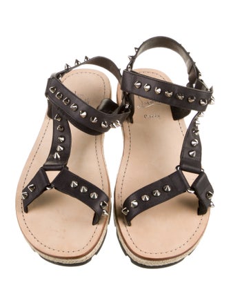 Christian Louboutin Spike Accents Leather Sandals
