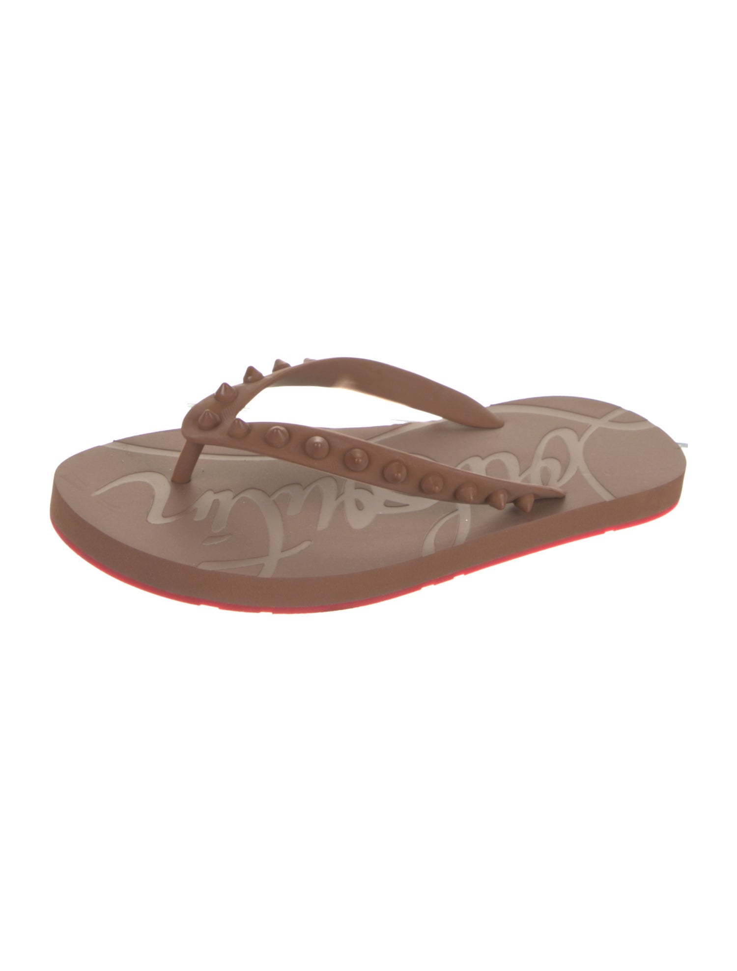 Christian Louboutin Rubber Studded Accents Flip Flops